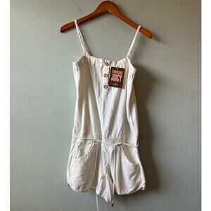 y2k NWT Juicy Couture White Terry Cloth Button Front Romper